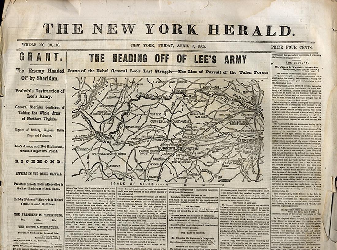 Lot of 8 Civil War era newspapers with front page MAPS (1 of 1)