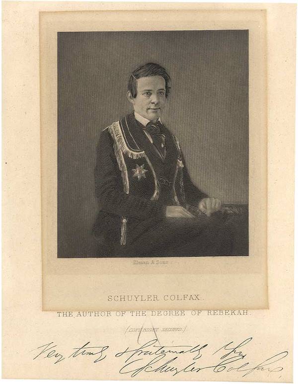 Schuyler Colfax Signed Engraving