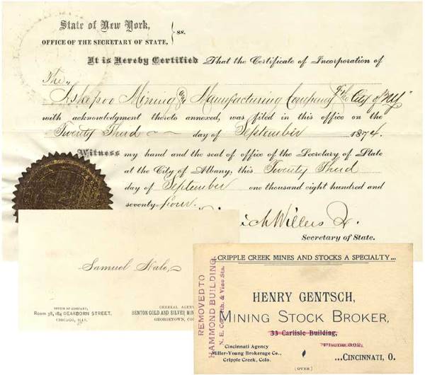 Cripple Creek Gold Mining Card With Other Gold Min