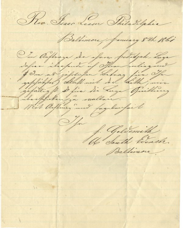 Document Issued to the Trustees of the Congregation