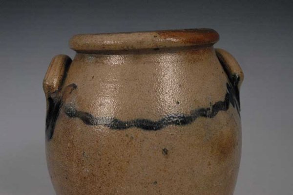 Ovoid Blue Decorated Stoneware Jar - 2