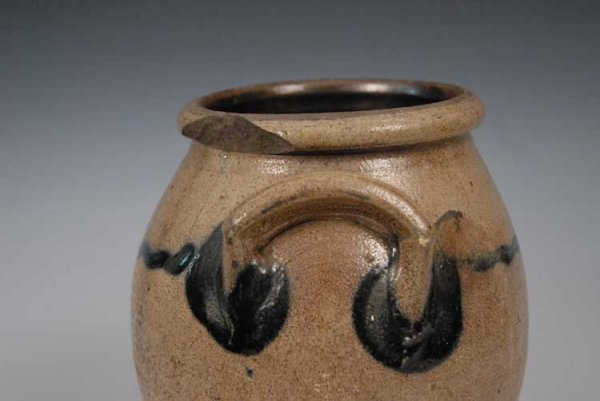 Ovoid Blue Decorated Stoneware Jar - 3