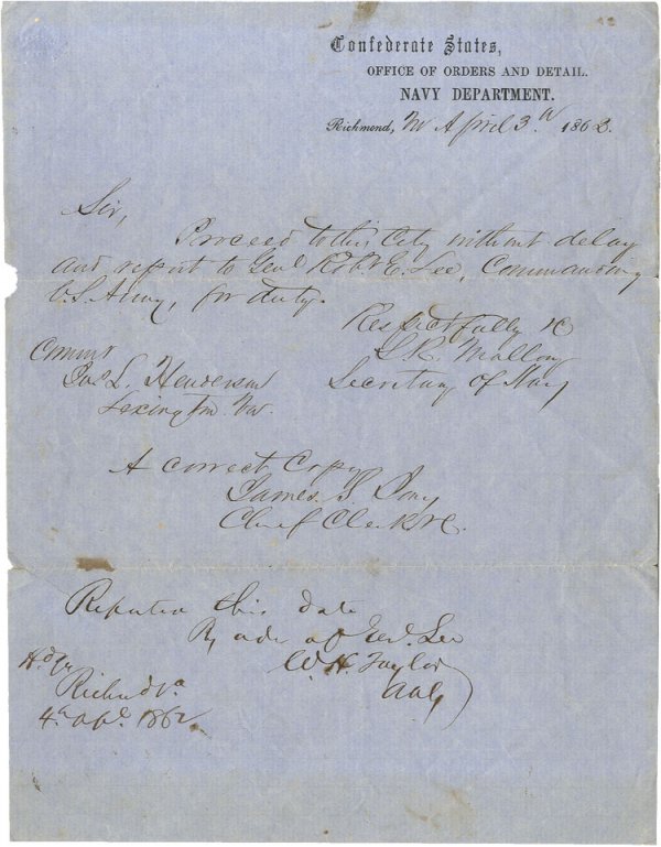 Walter Taylor States This Navy Commander Has Repor