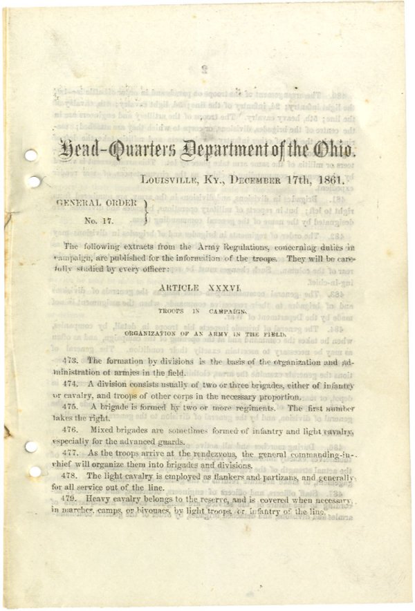 General Buell's Army Regs.
