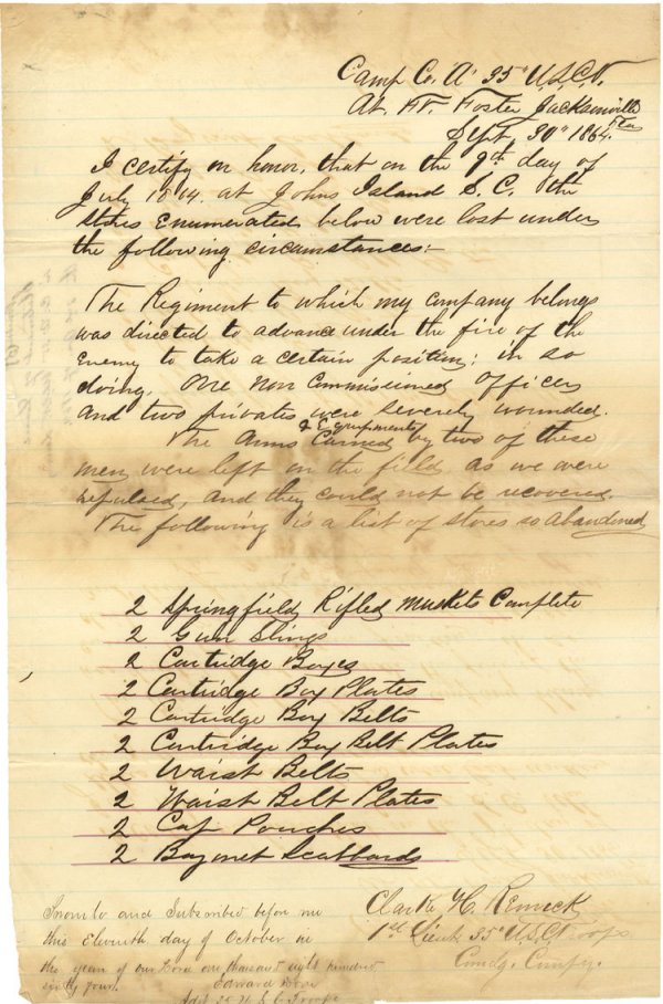 U.S. Colored Troops Casulaties While Leading an Ex