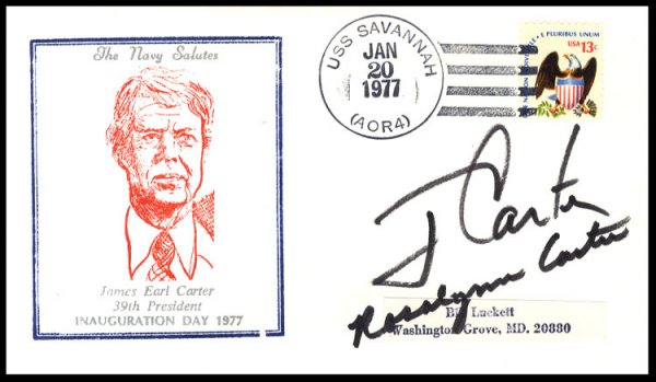 Jimmy Carter Inaugural Day Cover Signed