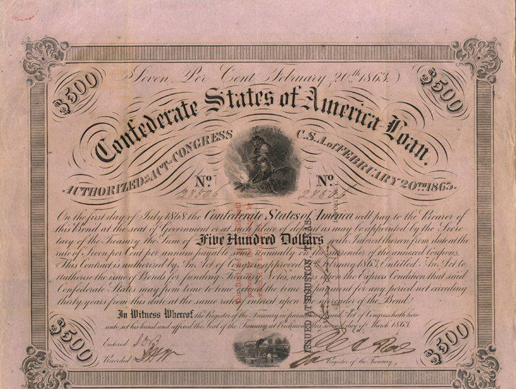 Confederate Bond - “Issued at Houston Texas’ (1 of 1)