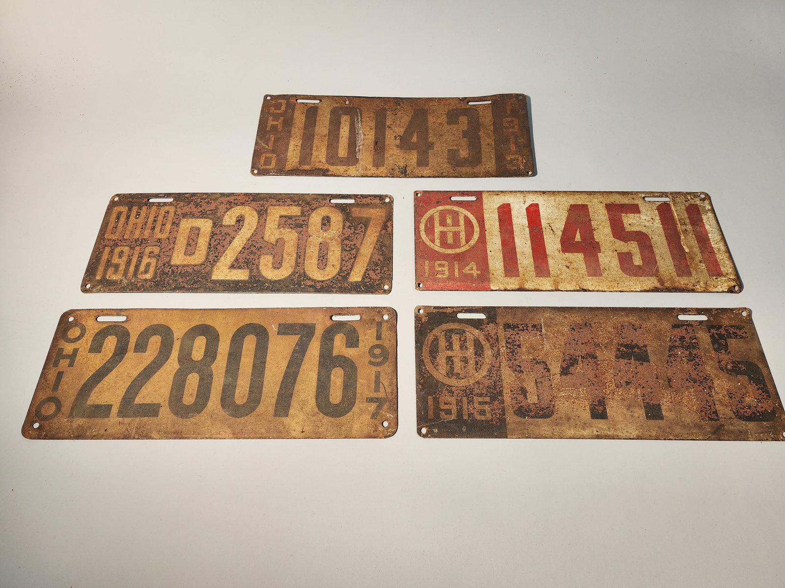 Five License Plates - 1913-1917 (1 of 4)