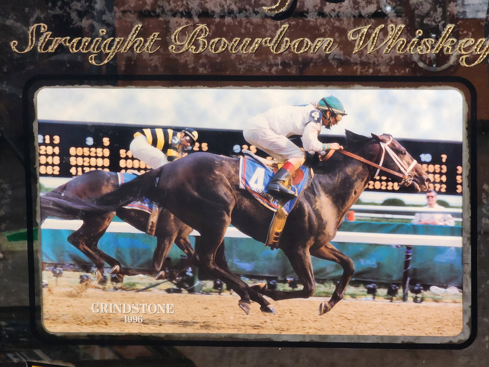 Two Mirrored Horse Racing Pictures - Kentucky Tavern Straight Bourbon Whiskey (1 of 6)