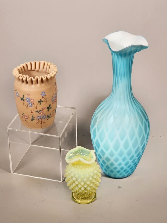 Fenton Hobnail Vase, Mt Washington Glass Vase and More (1 of 9)