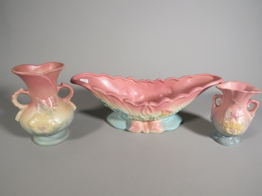 Hull Pottery "Bow Knot" Console Bowl and "Magno (1 of 6)