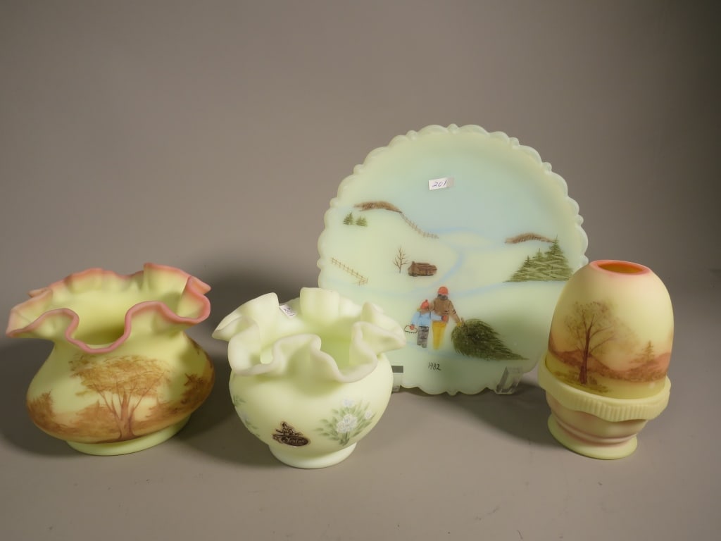 Four Pieces of Hand Painted Fenton (1 of 10)