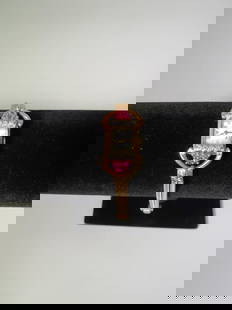 14k Diamond Deco Ruby Watch: 24.7g Total Weight