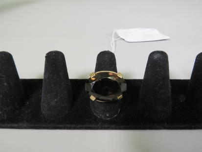 14k Ring w/ Topaz: 8.7g Total Weight. Ring w/ Large Smokey Topaz