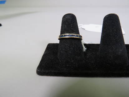 14k Sapphire & Melee & Channel Set: 1.8g Total Weight