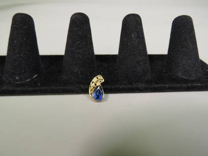10k Sapphire Chain Slide: .7g Total Weight