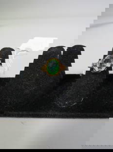 10k Ring w/ Aquamarine Synthetic Stone: 1.7g Total Weight