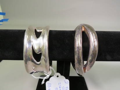 (2) Freeform Sterling Bracelets: 113.4g Total Weight. Made in Israel