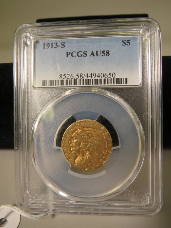 1913-S $5 Indian Head US Gold: Nice Condition