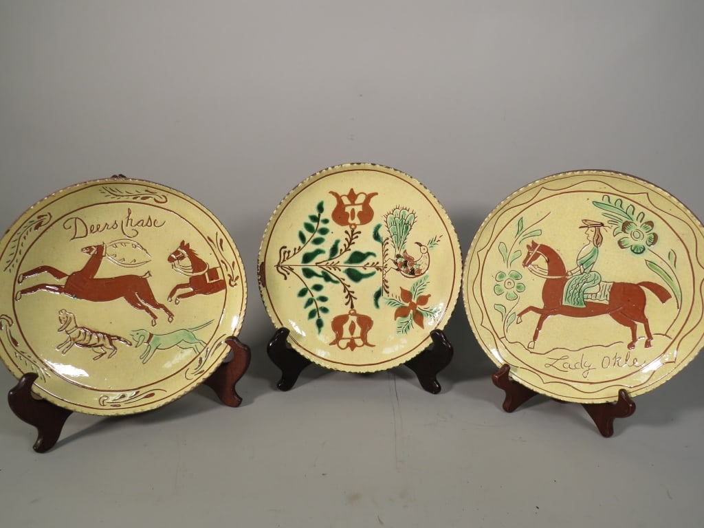 (3) David T. Smith Turtle Creek Pottery Plates (1 of 5)