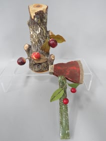 (2) Paper Mache Candy Containers