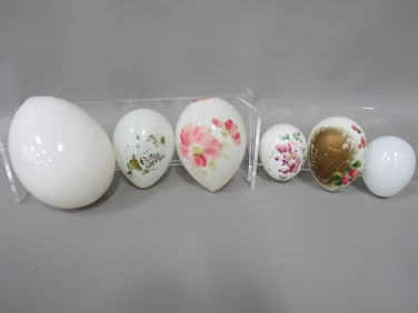 (6) Glass Easter Eggs