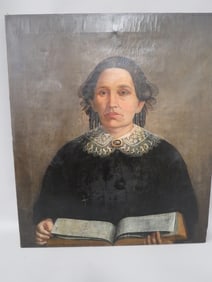 Early Oil-on-Canvas Portrait