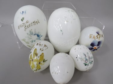 (6) Glass Easter Eggs