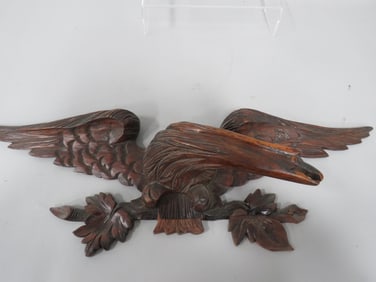 2-pc Early Wood Carved Eagle