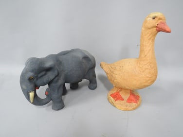 (2) Early Paper Mache Candy Containers