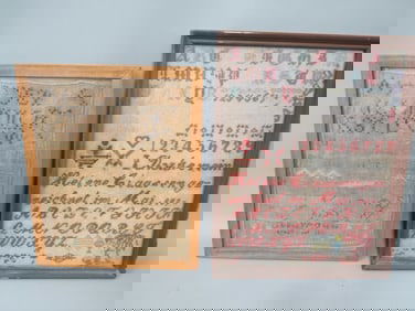 (2) Early Needlepoint Samplers