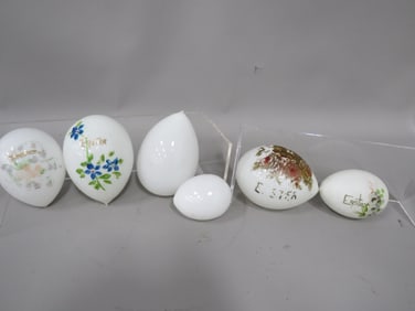 (6) Glass Easter Eggs