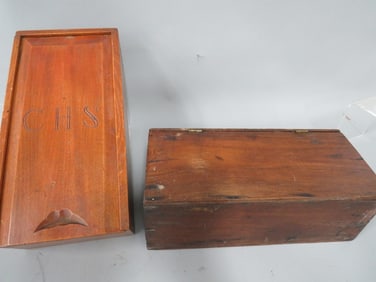 (2) Vintage Wooden Candle Boxes