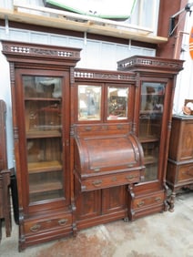 1860's Dbl Bookcase Cylinder Secretary