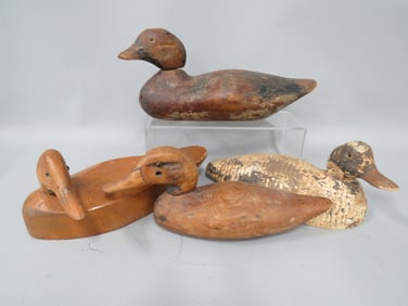 (4) Early Wooden Duck Decoys