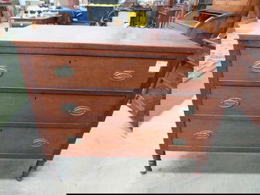 Unique 1820's Ohio Sheridan Chest w/ Desk