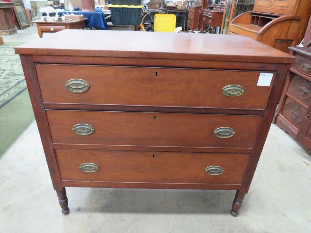 Unique 1820's Ohio Sheridan Chest w/ Desk (1 of 7)