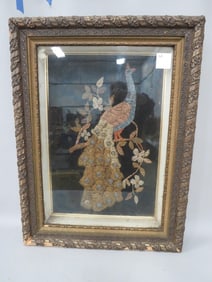 Metallic Peacock Folk-Art Shadow Box