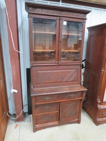 Victorian Eastlake Secretary Bookcase