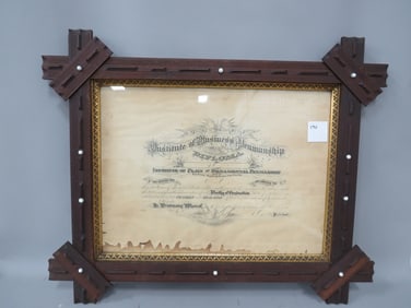 Late 1800's Framed Diploma
