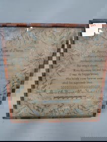 1834 Emily A. Board Sampler
