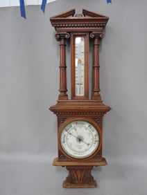 Late 19th Cen. Carved Aneroid Barometer