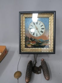Reversed Painted German Clock