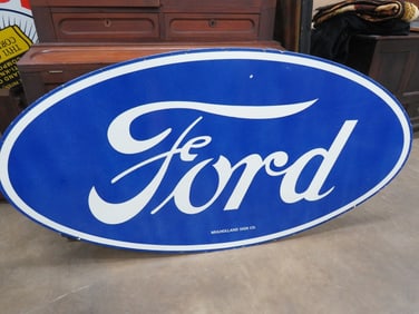Oval Ford Porcelain Double-Sided Sign