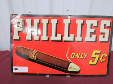 Phillies .05Cent Cigar Sign
