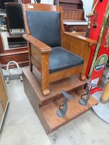 Oak Shoe Shine Stand