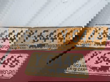 Pair 1938 Nw Terr. Oh License Plates, & 1 Single