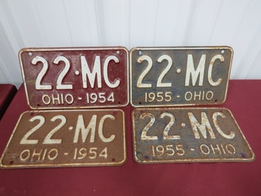 Pair 1954/55 Matched License Plates