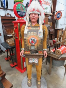 Life-Size Mills .10Cent Indian Slot Machine