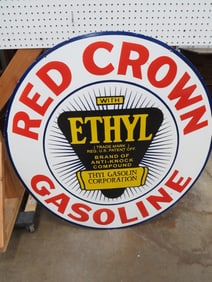 Red Crown Double-Sided Porcelain Sign